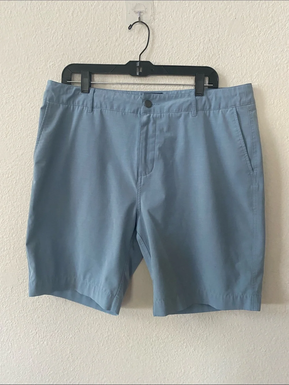 Faherty All Day Shorts 5” Inseam Blue Button Fly Trouser Shorts Size 36